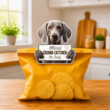 Weimaraner Official Crumb Catcher on Duty Note or Bag Clip and Fridge Magnet