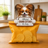Papillon Official Crumb Catcher on Duty Note or Bag Clip and Fridge Magnet