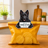 German Shepherd Black Official Crumb Catcher on Duty Note or Bag Clip and Fridge Magnet
