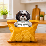 Shih Tzu Black & White Puppy Cut Official Crumb Catcher on Duty Note or Bag Clip and Fridge Magnet