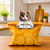 Calico Official Crumb Catcher on Duty Note or Bag Clip and Fridge Magnet