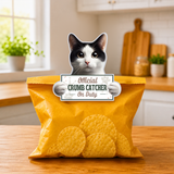 Black & White Official Crumb Catcher on Duty Note or Bag Clip and Fridge Magnet