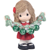 Precious Moments Deck The Halls Dated 2025 Porcelain Bisque Girl Figurine 4.75"
