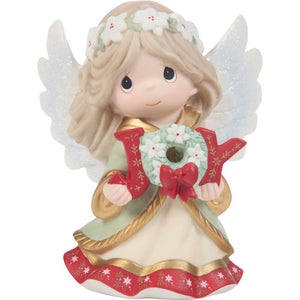 Precious Moments Joy to the World Annual Angel Porcelain Bisque Figurine 4.8"