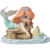 Disney Precious Moments Sea the Treasure Beneath The Surface The Little Mermaid Ariel with Mirror Porcelain Bisque Figurine