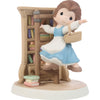 Disney Precious Moments Live Your Own Fairy Tale From Beauty & The Beast Belle in Library On Ladder Porcelain Bisque Figurine