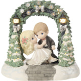 Precious Moments With You The Night Is Beautiful and Bright Blue Eyes Couple at Christmas Gala Limited Edition 11" Porcelain Bisque and Resin Figurine