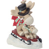 Precious Moments Dashing Through The Snow with Christmoose Cheer Porcelain Bisque Figurine