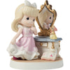 Disney Precious Moments You Are A Princess Within Cinderella with Pink Dress Looking at Mirror Porcelain Bisque Figurine