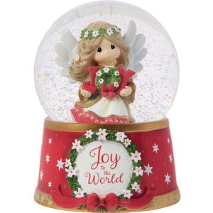Precious Moments Joy to the World Wind-Up Musical 100mm Snow Globe