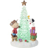 Peanuts Charlie Brown, Snoopy and Woodstock with LED Lighted Christmas Tree Figurine Friends Light Up the Season