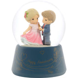 Precious Moments You Make Life Beautiful Happy Anniversary Musical Water Globe 5.25"