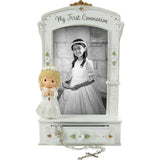 Precious Moments My First Communion Photo Frame with Drawer and White Rosary