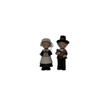 4.25" Traditional Pilgrim Couple Figurine Set of 2
