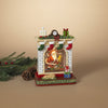 10.25" Santa in Fireplace Glitter Water Globe Lantern