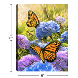 Butterflies and Hydrangeas Lighted Canvas with Easel Back 8"x6"