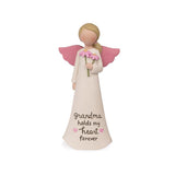 Warm Hugs Grandma Holds My Heart Forever Angel Figurine 5"