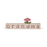 Warm Hugs Flower Word Block Grandma 4.5"