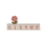 Warm Hugs Flower Word Block Sister 4"