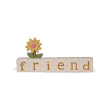 Warm Hugs Flower Word Block Friend 4.25"