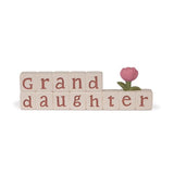 Warm Hugs Flower Word Block Granddaughter 5"