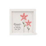 Warm Hugs Blessed to Have an Aunt Like You Framed Flower Wood Sign 6"