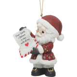 Precious Moments Annual Santa with Letter Believe with All My Heart Ornament