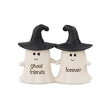 Halloween Pair of Ghosts with Black Witch Hat Ghoul Friends Forever Mini Figurine