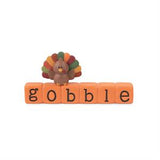 Thanksgiving Turkey on Gobble Word Block Mini Figurine