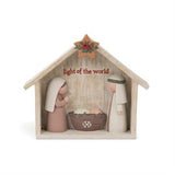 Holy Family Nativity Light of the World Manger Creche 7" Figurine