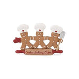 Gingerman Trio Cookie Baking Crew on Rolling Pin Mini Figurine