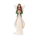 Angel with Red Heart in Green Robe 8" Figurine