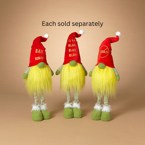 25.9"H B/O Lighted Plush Holiday Gnome, 3 Asst