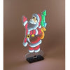 25" Infinity Mirror Lighted Santa with Toy Bag