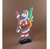 25" Infinity Mirror Lighted Santa with Toy Bag