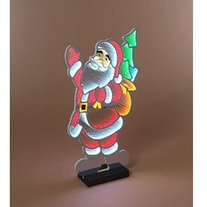 25" Infinity Mirror Lighted Santa with Toy Bag