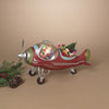 17.25" Light Up Glitter Water Globe Bi-Plane with Spinning Propeller