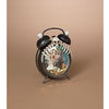 7.25" Halloween Day of the Dead Skeleton Bride and Groom in Alarm Clock Glitter Water Globe