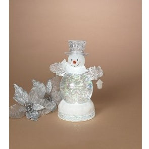 9.5" Clear Snowman Water Globe Glitter Lantern