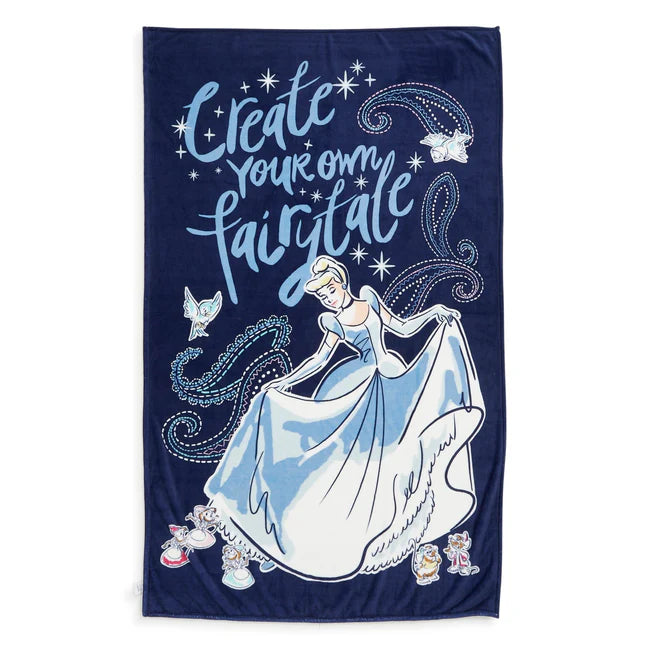 Vera Bradley Disney Cinderella Paisley Twilight Blue Plush Throw Blank ...
