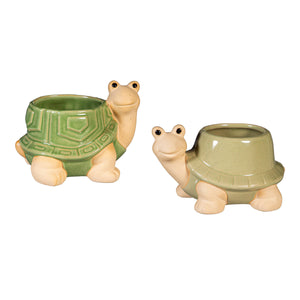 5.9" Ceramic Whimsical Turtle Planter