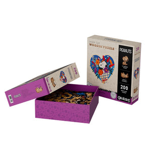 Peanuts Snoopy with Floral Blossom Laser Cut Wooden Puzzle