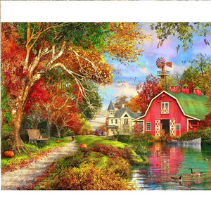 Autumn Barn 1000 Piece Jigsaw Puzzle