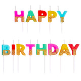Rainbow Gold Dipped Happy Birthday Candles