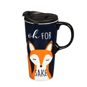 Oh For Fox Sake Travel Cup, 17oz., with Gift Box