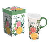 Mom and Florals 17 Oz. Travel Cup with Lid and Box