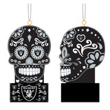 Raiders Black Sugar Skull Ornament