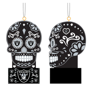 Raiders Black Sugar Skull Ornament