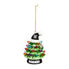 Las Vegas Raiders 4" LED Ceramic Christmas Tree Ornament with Team Santa Hat