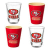 San Francisco 49ers 4-Piece Ceramic and Glass 2oz. Cup Set